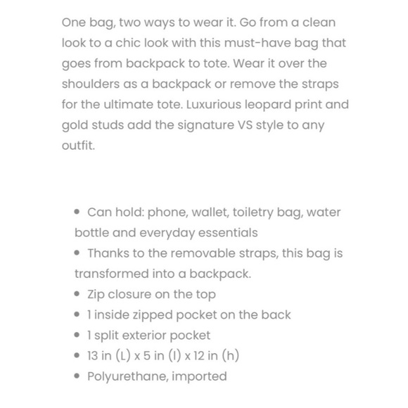 Victoria’s Secret Carryall Backpack Bag - Picture 5 of 6